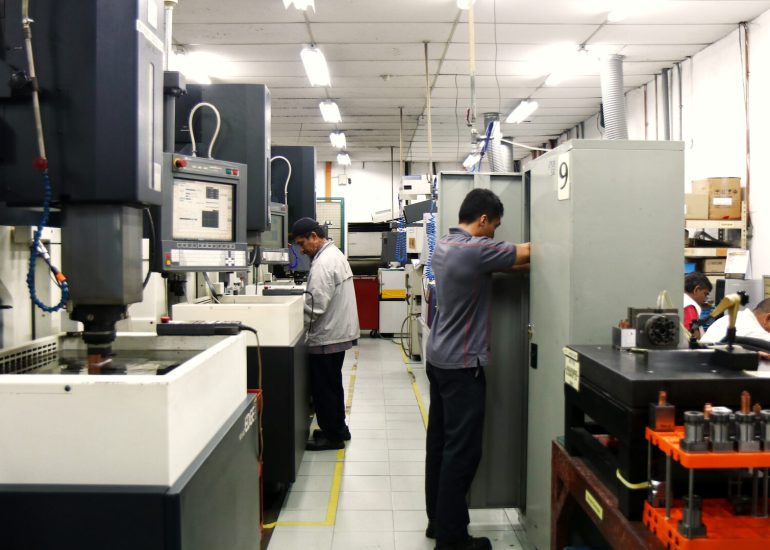 CNC machining centre for custom mould fabrication at Allied Hori